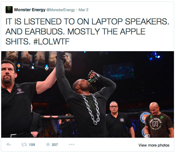 IT IS LISTENED TO ON LAPTOP SPEAKERS. AND EARBUDS. MOSTLY THE APPLE SHITS. #LOLWTF