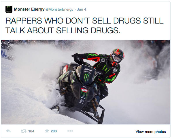 RAPPERS WHO DON'T SELL DRUGS STILL TALK ABOUT SELLING DRUGS.